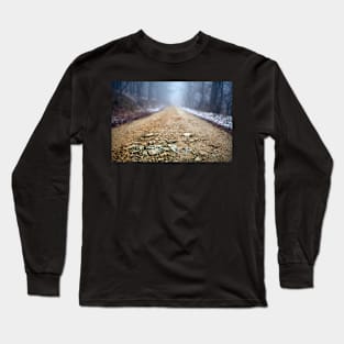 Foggy road in the forest Long Sleeve T-Shirt